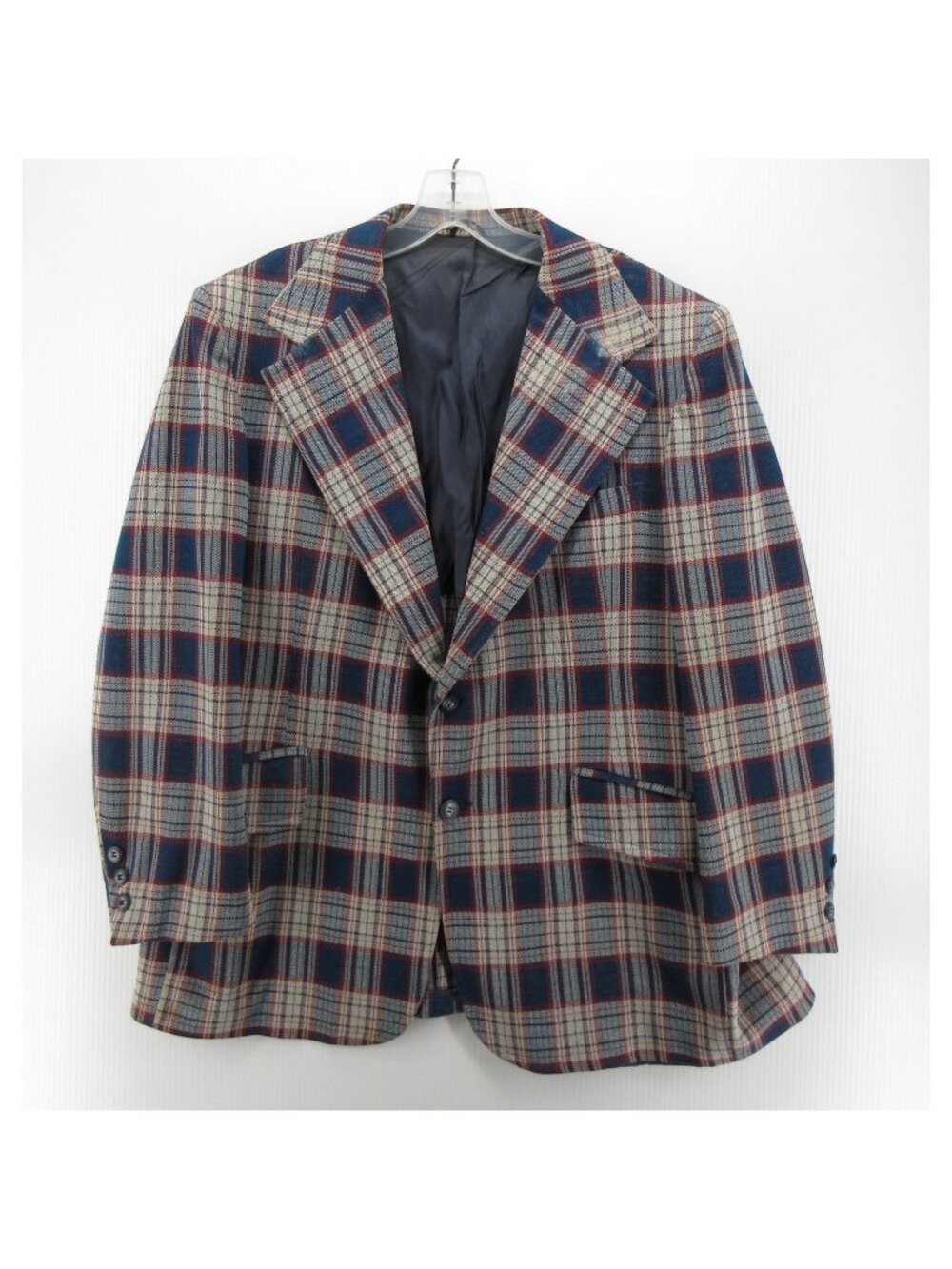 VINTAGE JCPenney Sport Coat 44 Blazer Plaid 70s Preppy Leisure Funky *